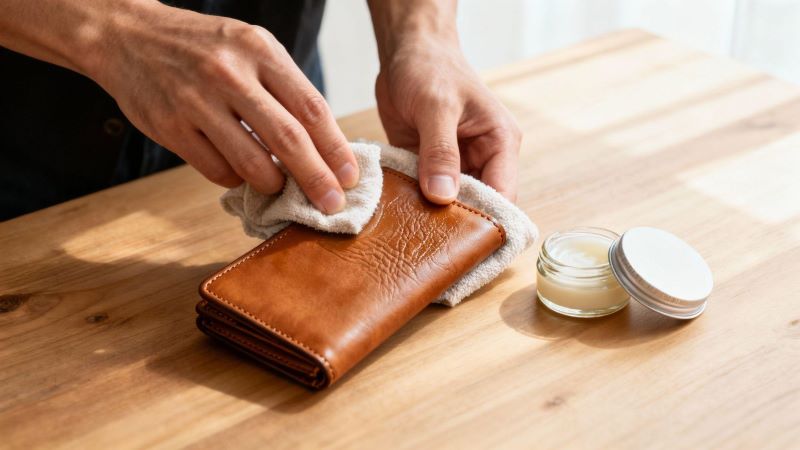 تمیز کردن کیف پول چرم