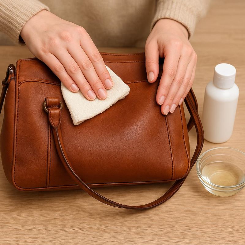 تمیز کردن کیف چرم