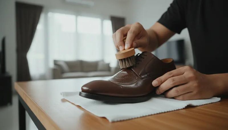 تمیز کردن کفش چرم