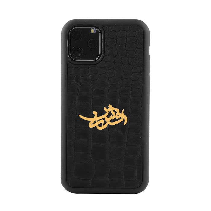 قاب موبایل چرم با پلاک اسم افشین