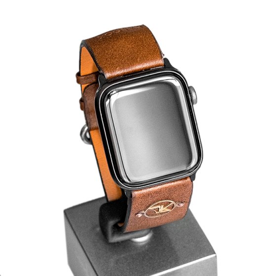 بند اپل واچ چرم با پلاک مهربانو