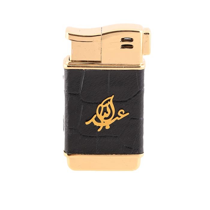 فندک چرم و طلا با اسم عبدالله