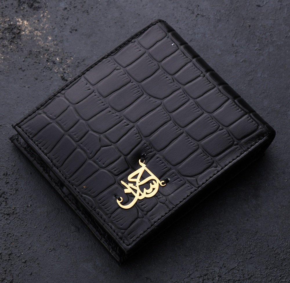 کیف جیبی طلا چرم اسم احسان