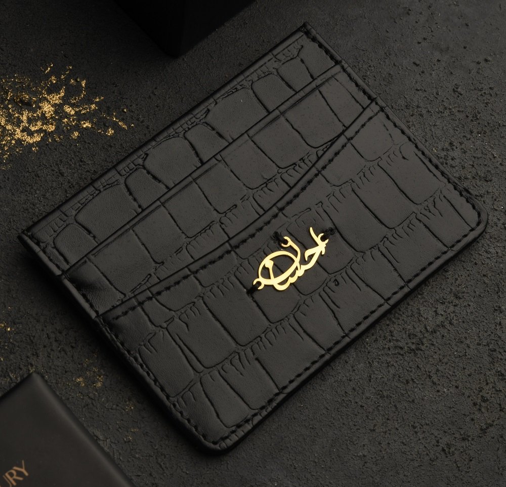 کیف کارت طلا چرم اسم احسان