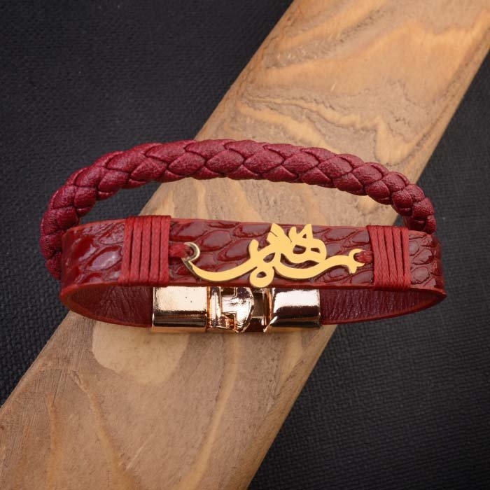 دستبند طلا چرم اسم شهره