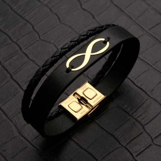 دستبند طلا چرم بینهایت طلا