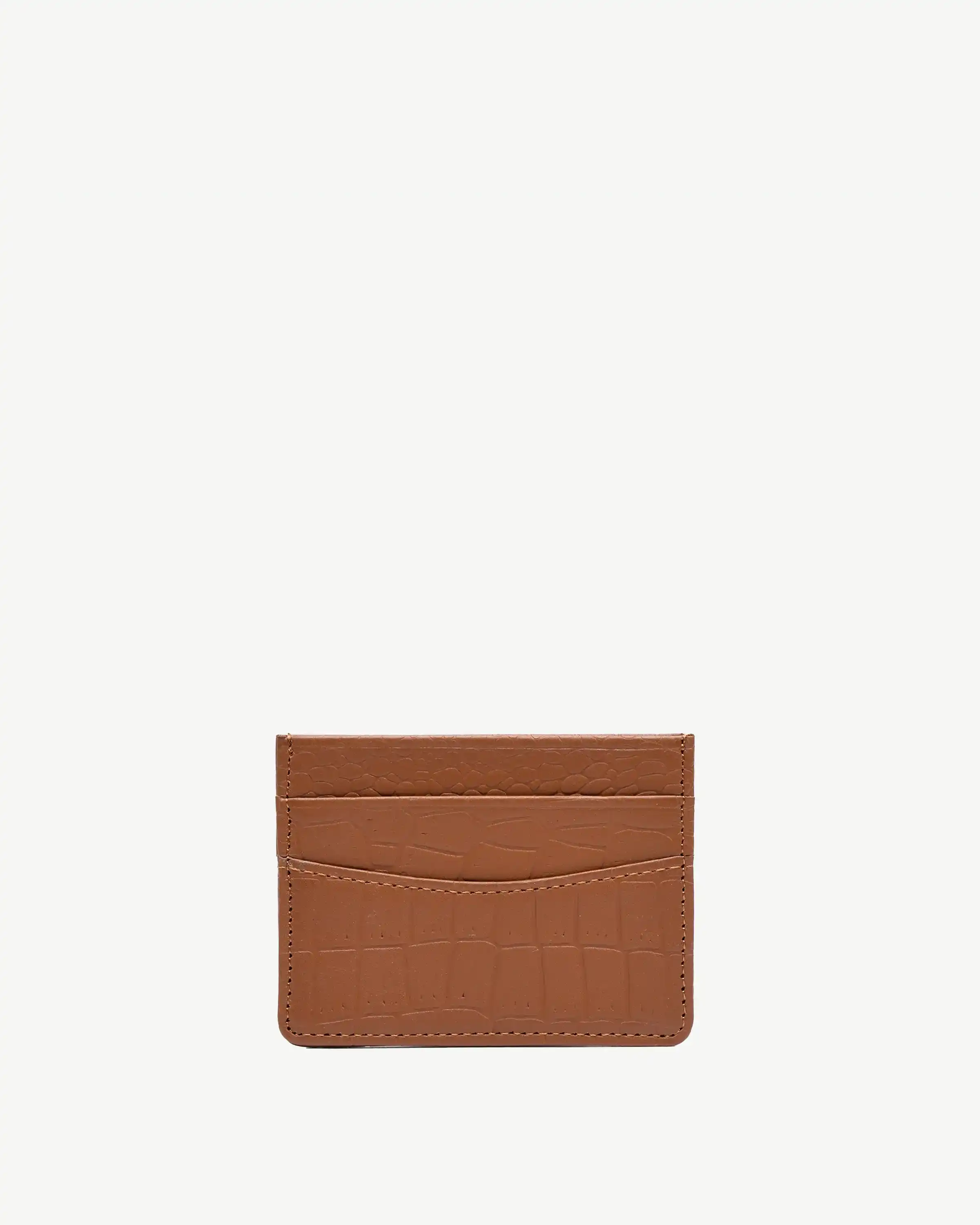 کیف کارت چرم طبیعی عسلی کروکودیل