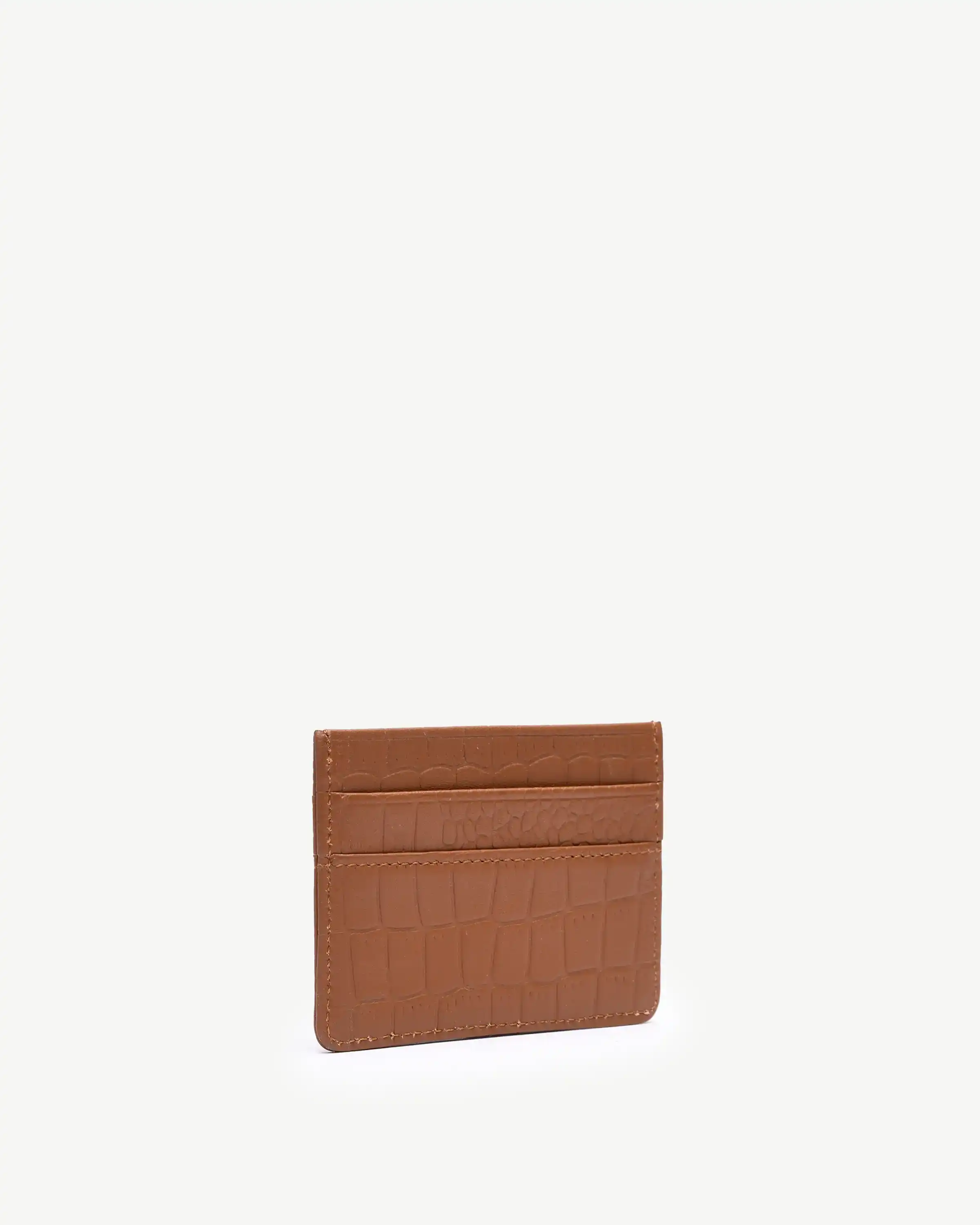 کیف کارت چرم طبیعی عسلی کروکودیل