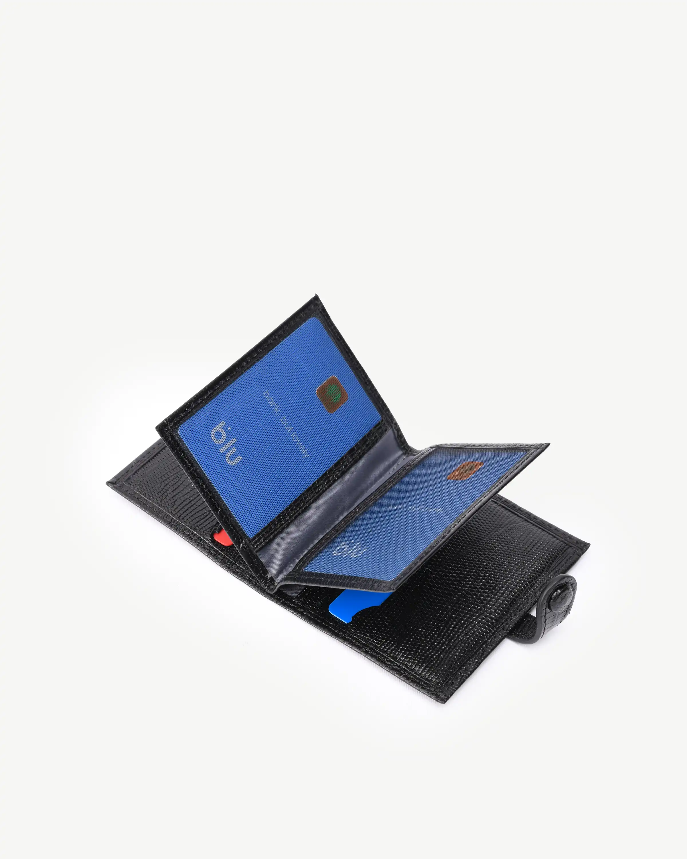 کیف کارت 4 لت چرم طبیعی مشکی لیزارد - جاکارتی چرم