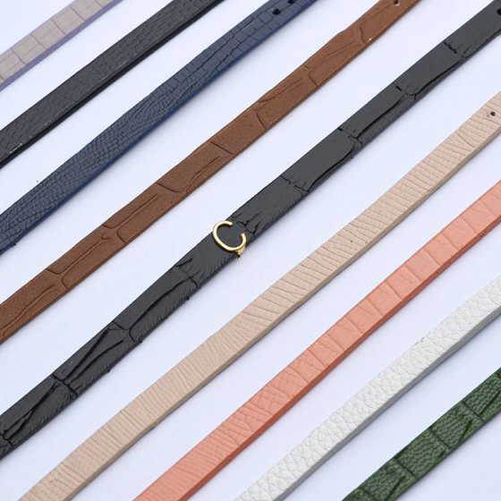 دستبند زنانه طلا چرم حرف C