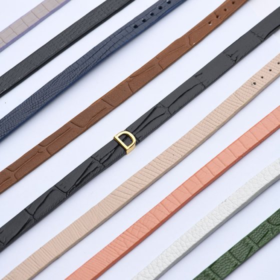 دستبند زنانه طلا چرم حرف D