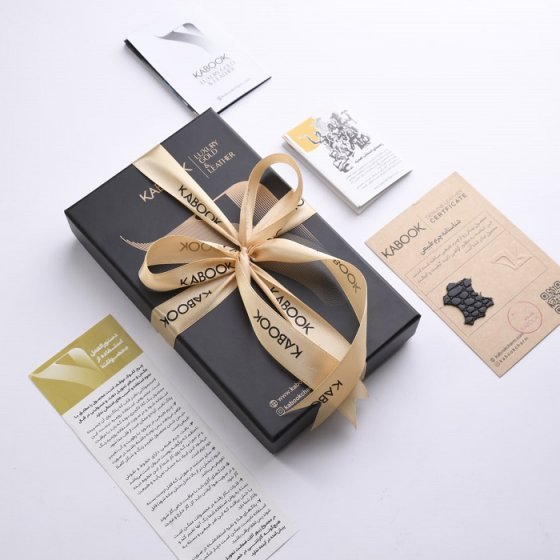 ست کیف آمبر زنانه و کیف آرایشی چرم مشکی لیزارد