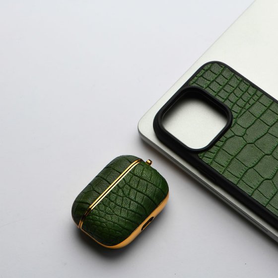 ست قاب و قاب ایرپاد چرم سبز