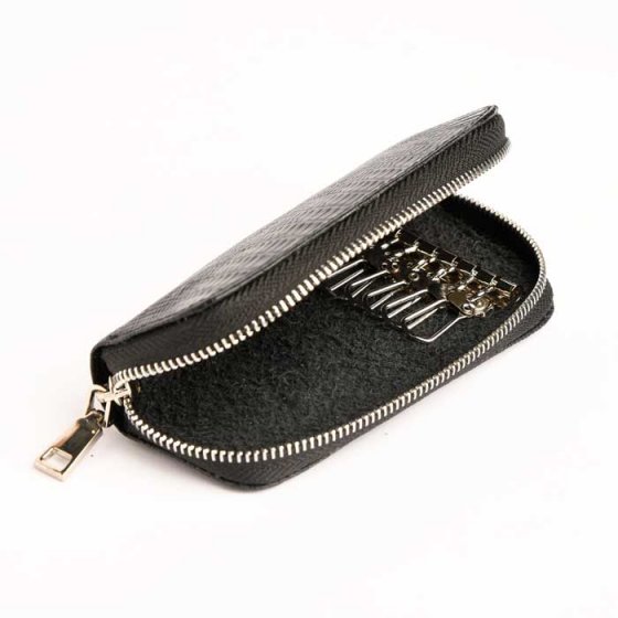 کیف کلید طرح سهیل چرم مشکی لیزارد