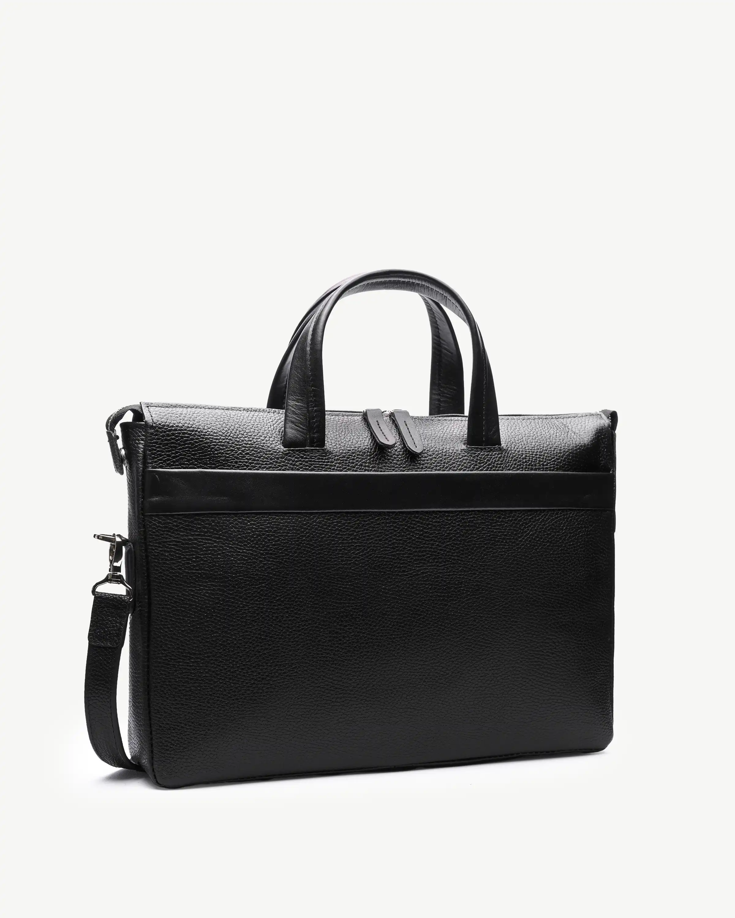 کیف اداری چرم طبیعی طرح ترلان مشکی