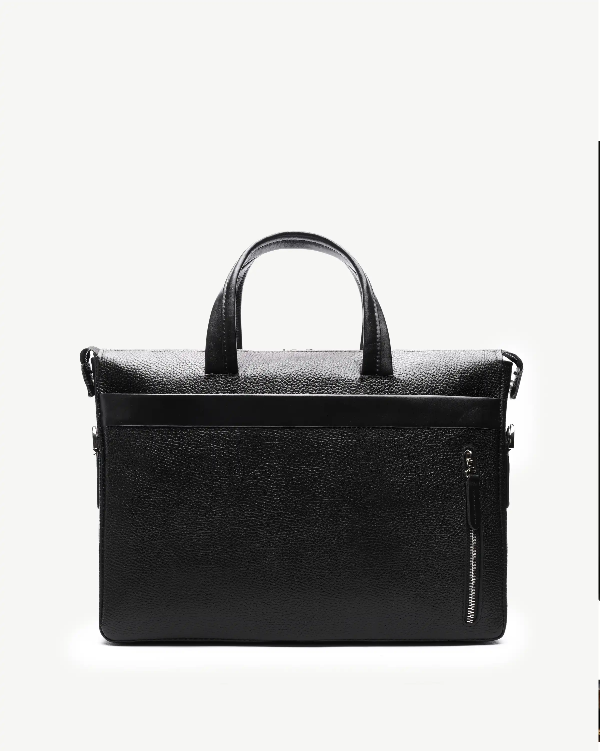 کیف اداری چرم طبیعی طرح ترلان مشکی