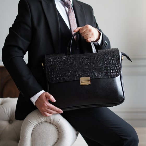 کیف اداری وکیلی مردانه چرم مشکی