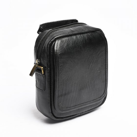 کیف کراس بادی مردانه طرح کایسر چرم لیزارد مشکی