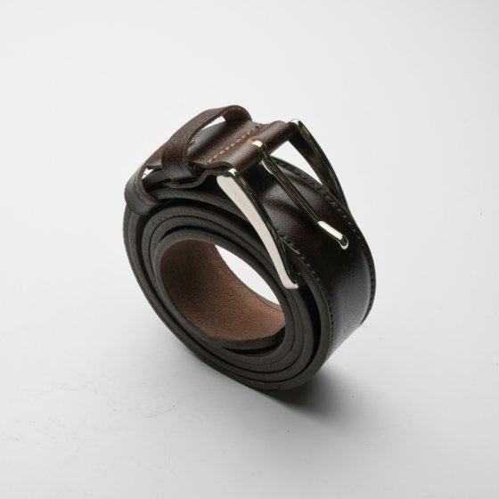 کمربند چرم مردانه کلاسیک قهوه ای 3.5 سانت