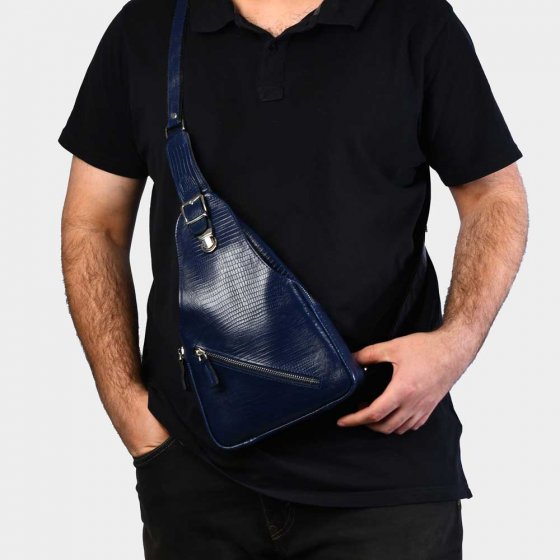 کیف دوشی ویتارا چرم سورمه ای لیزارد