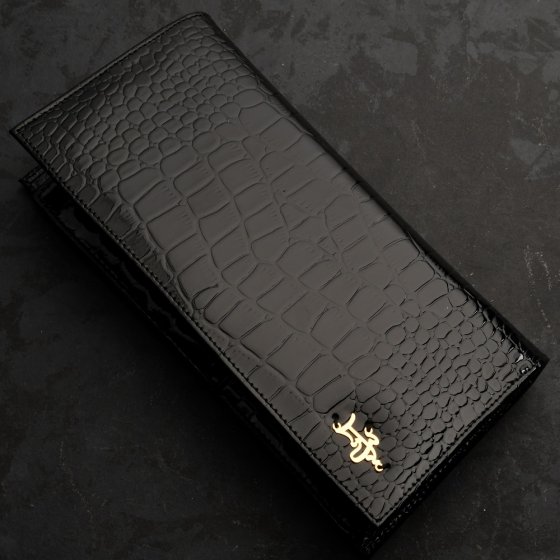 کیف کتی چرم با پلاک طلا اسم آیت