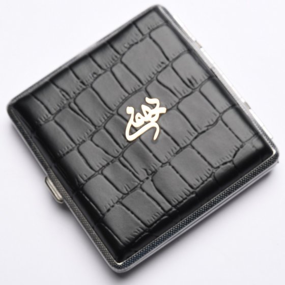 جعبه سیگار طلا چرم اسم بهمن