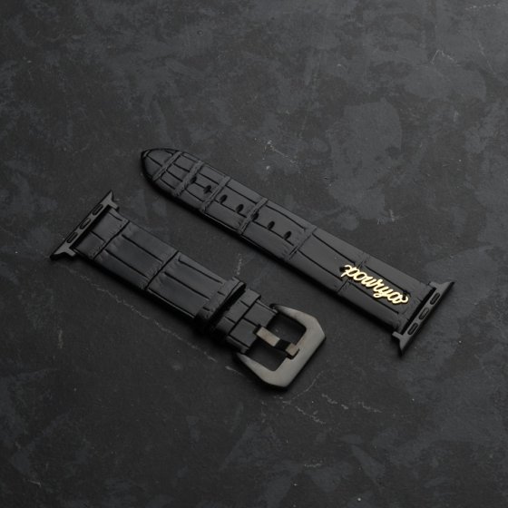 بند اپل واچ طلا چرم اسم پوریا