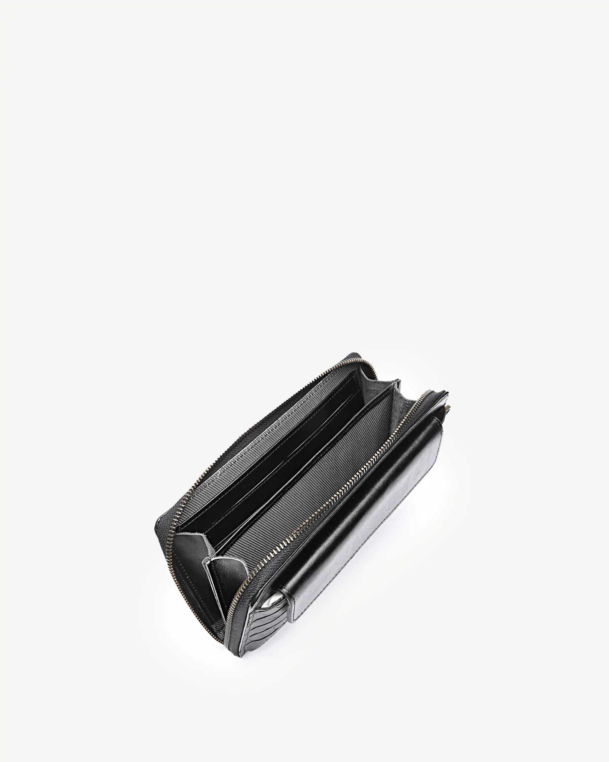 کیف پاسپورتی طرح شاهرخ چرم مشکی کروکودیل