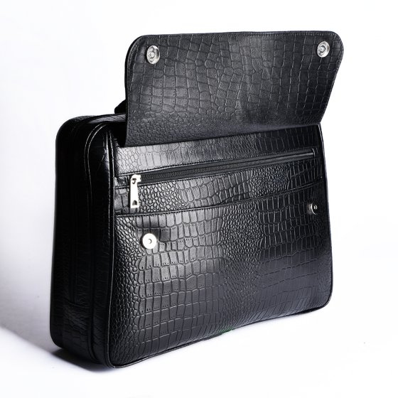 کیف اداری طرح شهیاد چرم کروکو مشکی