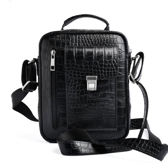 کیف کراس بادی مردانه طرح ساتیا چرم کروکودیل مشکی
