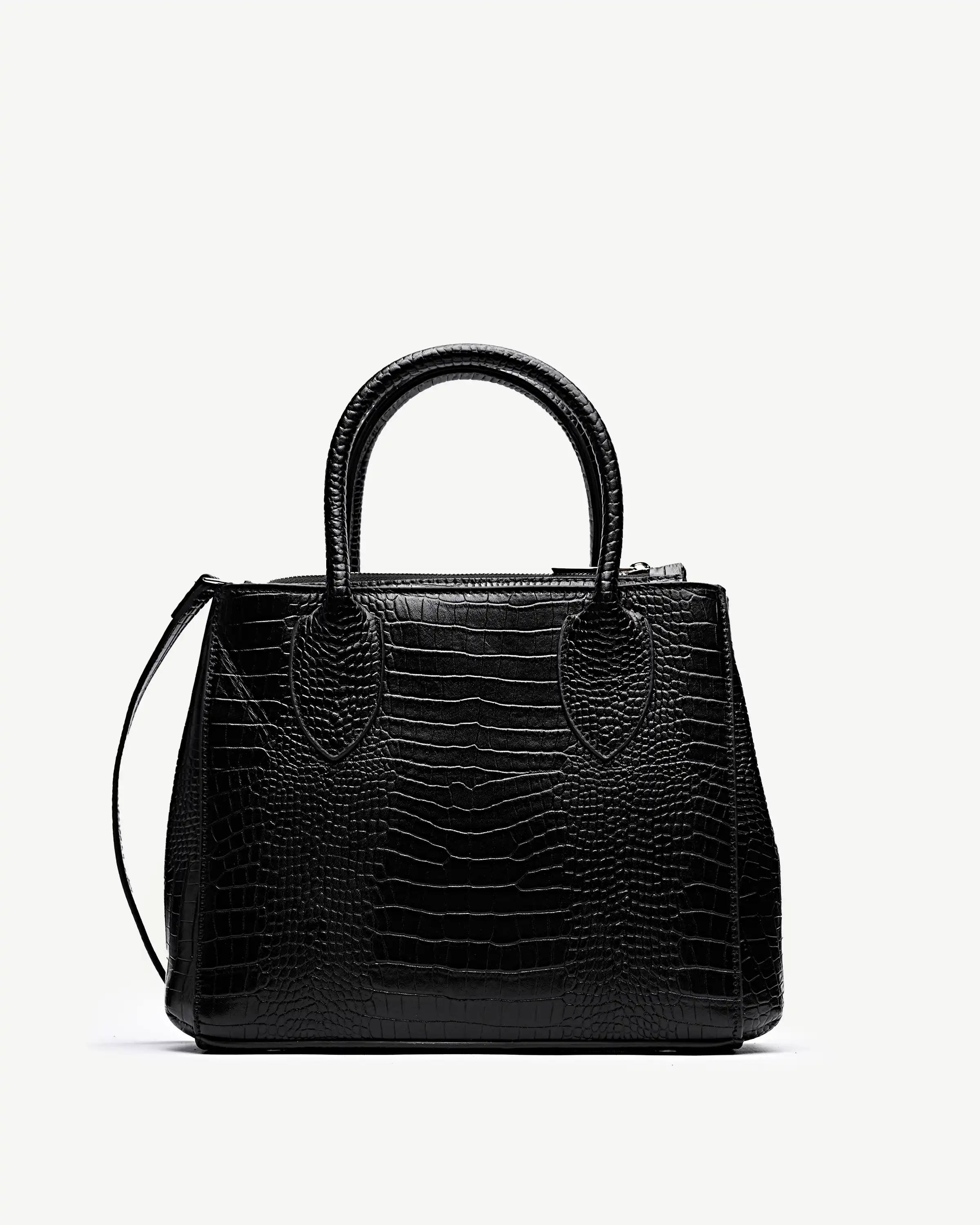 کیف مجلسی زنانه طرح ستاره چرم کروکودیل مشکی