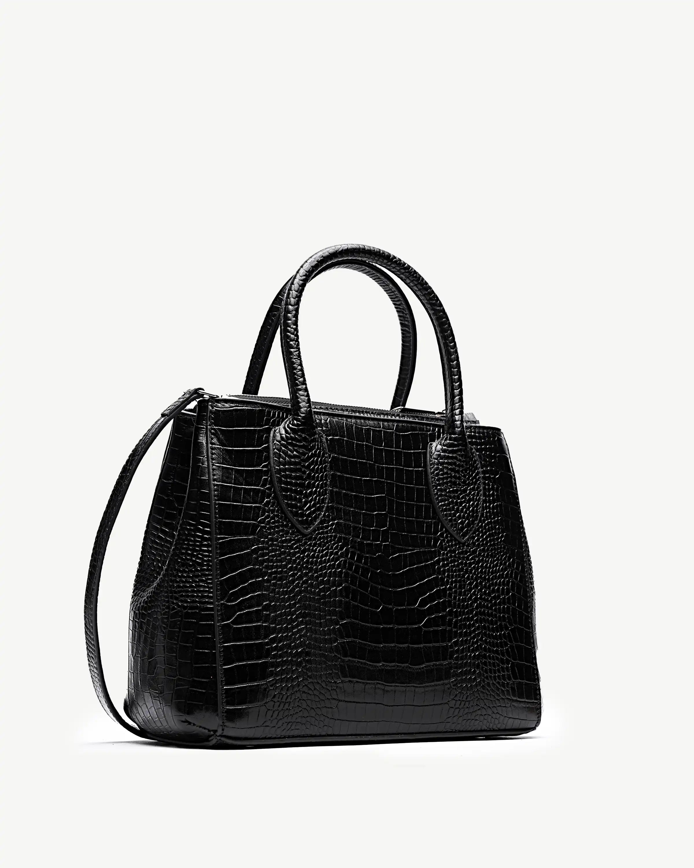 کیف مجلسی زنانه طرح ستاره چرم کروکودیل مشکی