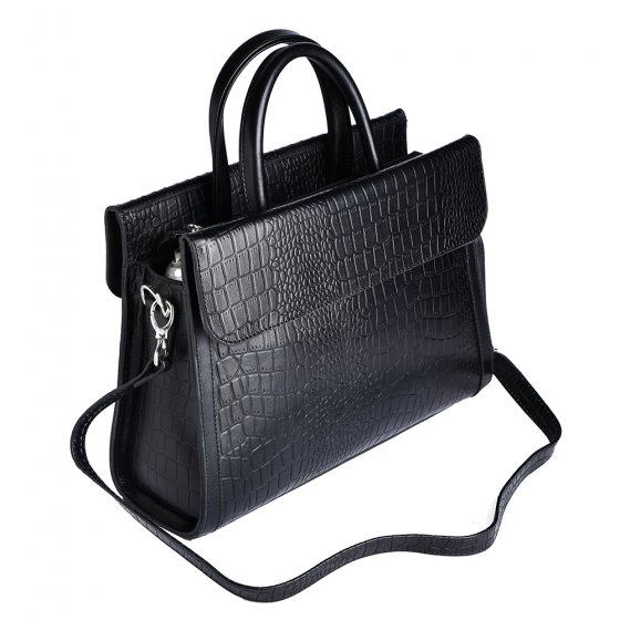 کیف اداری زنانه طرح مینی ساشا چرم کروکودیل مشکی