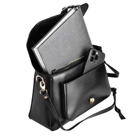 کیف مجلسی زنانه طرح نفیس چرم ساده مشکی