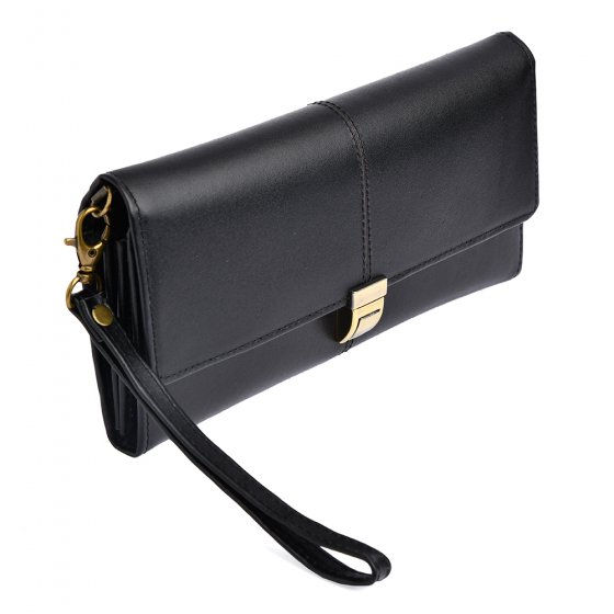 کیف دستی زنانه طرح صنم چرم ساده مشکی