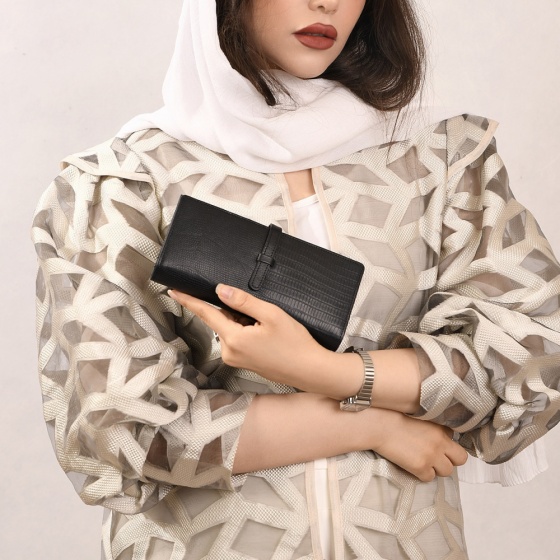 کیف دستی زنانه طرح هینا چرم لیزارد مشکی