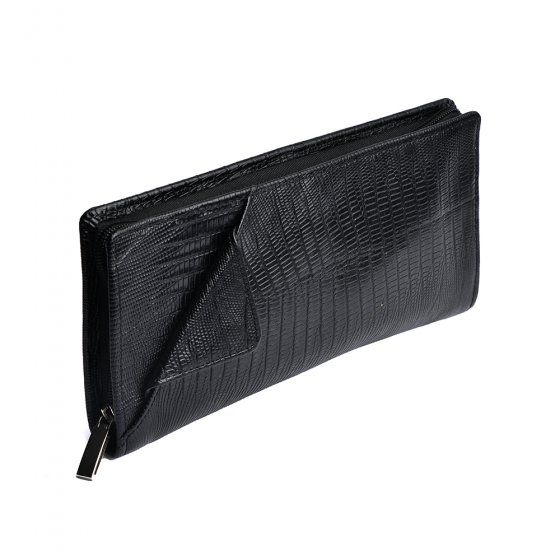 کیف دسته چک آدلیا چرم مشکی لیزارد