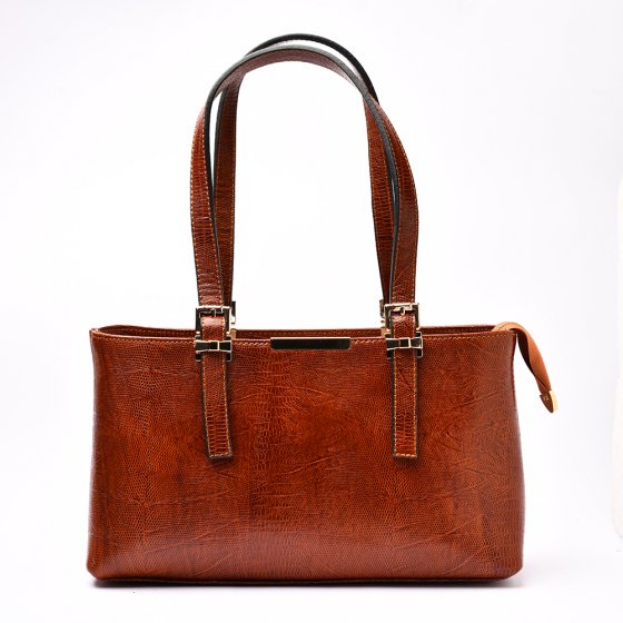 کیف زنانه مجلسی طرح ترنم چرم لیزارد عسلی