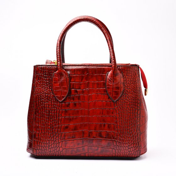 کیف مجلسی زنانه طرح ستاره چرم کروکودیل زرشکی D3