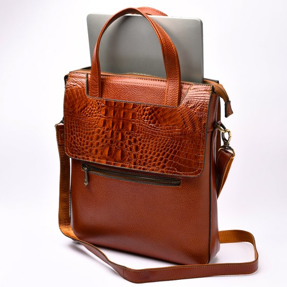 کیف اداری مردانه طرح مینی سپهر چرم فلوتر عسلی