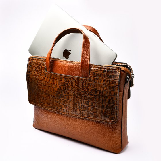 کیف اداری طرح سپهر چرم فلوتر عسلی