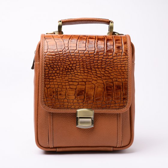 کیف کراس بادی مردانه طرح ماهان چرم فلوتر عسلی