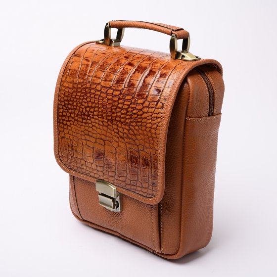 کیف کراس بادی مردانه طرح ماهان چرم فلوتر عسلی