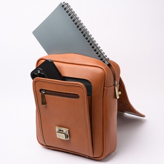 کیف کراس بادی مردانه طرح ماهان چرم فلوتر عسلی