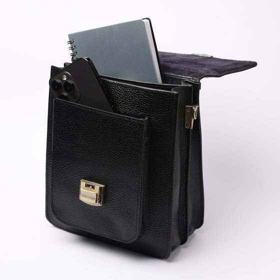 کیف کراس بادی مردانه طرح گوان چرم فلوتر مشکی