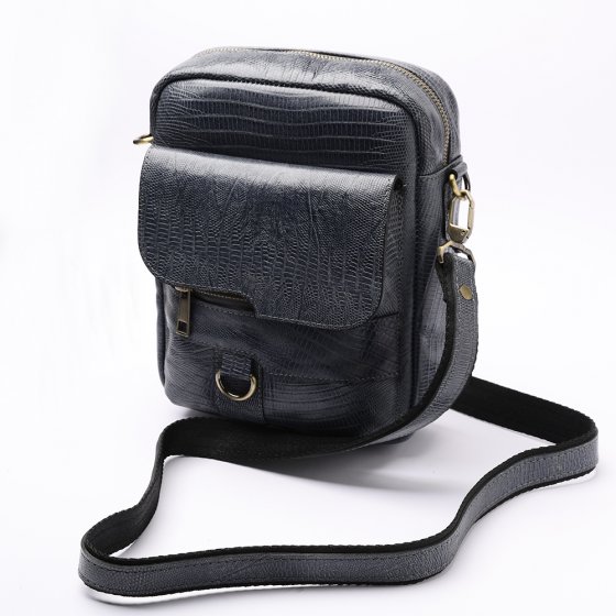 کیف کراس بادی مردانه طرح کارنیا چرم لیزارد طوسی