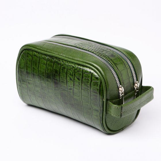 کیف دستی مردانه طرح دیزل کوچک چرم کروکودیل سبز