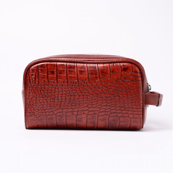 کیف دستی مردانه طرح دیزل چرم کروکودیل زرشکی