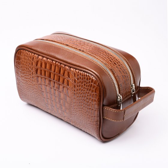 کیف دستی مردانه طرح دیزل کوچک چرم کروکودیل عسلی