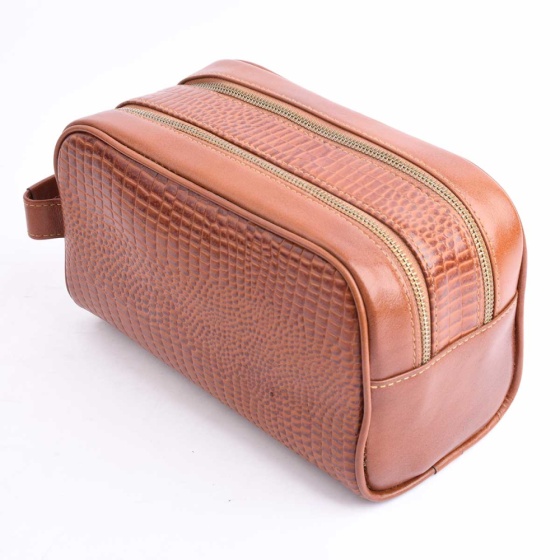 کیف دستی مردانه طرح دیزل چرم کروکودیل عسلی